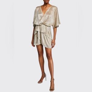 NWT - IRO Paris Wide Shimmer Gold Blouson Mini Dress – Size Small (fits S/M)